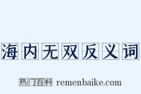 海内无双反义词是什么意思的图片